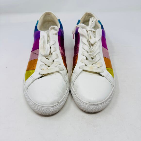 Kurt Geiger Metallic Rainbow Striped Women's Athletic Shoes - Picture 5 of 11